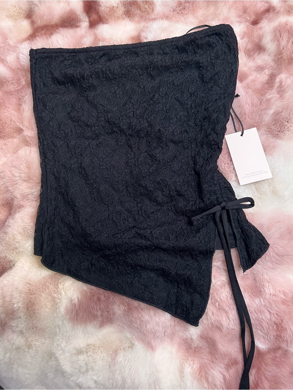 Black Lace Side-Tie Women's tube top